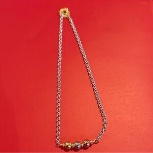 Chic Silver, Rose and Gold Beaded Necklace
